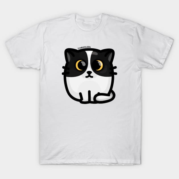 Chonky Boi - Kitty (Black and White) T-Shirt by hoddynoddy